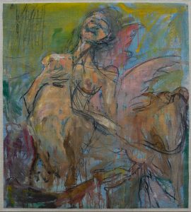 Birute Lemke Kamatdevi dream 2020 oil on canvas glued on linen 96x86cm